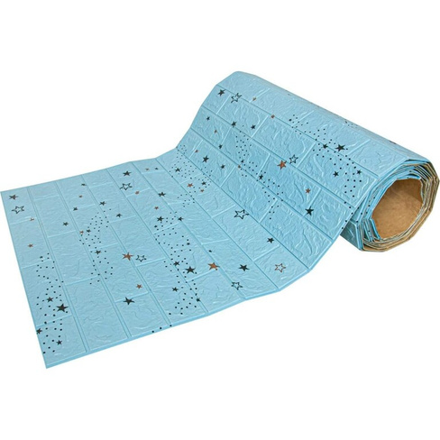 Мягкая самоклеящаяся 3D панель LAKO Звездное небо (голубой кирпич; рулон; 70x600 см) LKD-87-04-109-RU