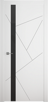 Дверь межкомнатная Геометрия-6 , эмаль, белый, стекло черное