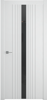 Дверь межкомнатная Геометрия-8 , эмаль, белый, стекло черное