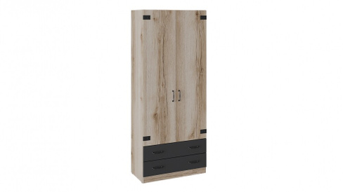 Шкаф для одежды комбинированный «Окланд» ТД-324.07.22 (Фон Черный/Дуб Делано)