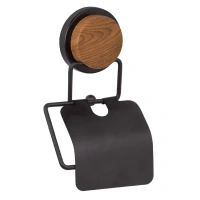 Держатель для туалетной бумаги Fixsen Magic Wood с крышкой цвет черный FIXSEN FX-46010 MAGIC WOOD