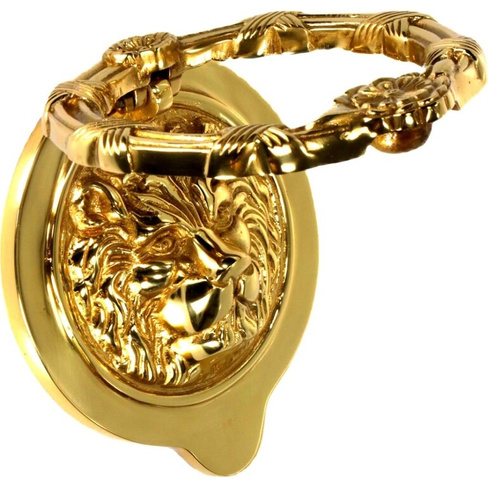 Дверная ручка кольцо Левша L.Baskerville LB-525 Lion Round 1, золото У2-0069.З