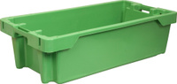Ящик пищевой 211 пластиковый 800х400х225 мм сплошной зеленый вкладываемый ящик для рыбной отрасли Тара