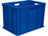 Ящик универсальный 203-2 пластиковый 600х400х410 мм сплошной ящик для пищевой логистической складской отраслей синий Тар
