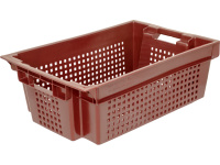 Ящик пищевой 102-У пластиковый 600х400х200 мм усиленный вкладываемый красный Тара