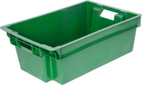 Ящик 206 для пищевой отрасли 600х400х200 мм из пластика 1,6 кг сплошной зеленый Тара