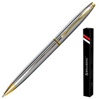Ручка подарочная шариковая BRAUBERG De Luxe Silver корпус серебристый узел 1 мм линия письма 07 мм синяя 141414