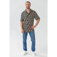 Рубашка мужская "Багамы" 2111-К кулирка (р-ры: 46-56) темно-синий