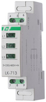Указатель напряжения LK-713 3 зел. светодиода (сигнализация наличия 3ф 35мм 3х400/230+N IP20 монтаж на DIN-рейке) F&F EA